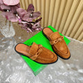 BOTTEGA VENETA OPEN-BACK LOAFER REALISED IN CINNAMON BROWN SUEDE