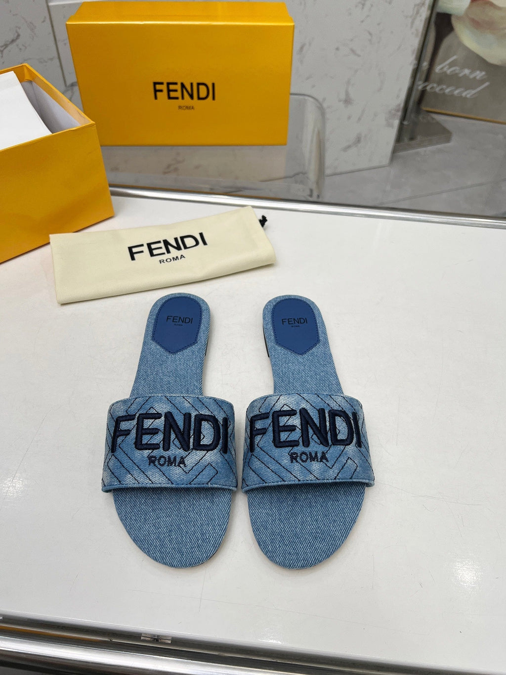 FF 5 BLUE DENIM CANVAS SLIDE