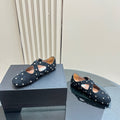 CRISS CROSS BALLET FLATS IN BLACK SUEDE WITH STUDS