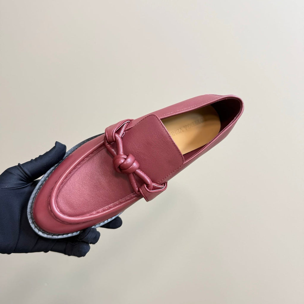 BOTTEGA VENETA ASTAIRE LOAFER IN BERRY RED CALFSKIN
