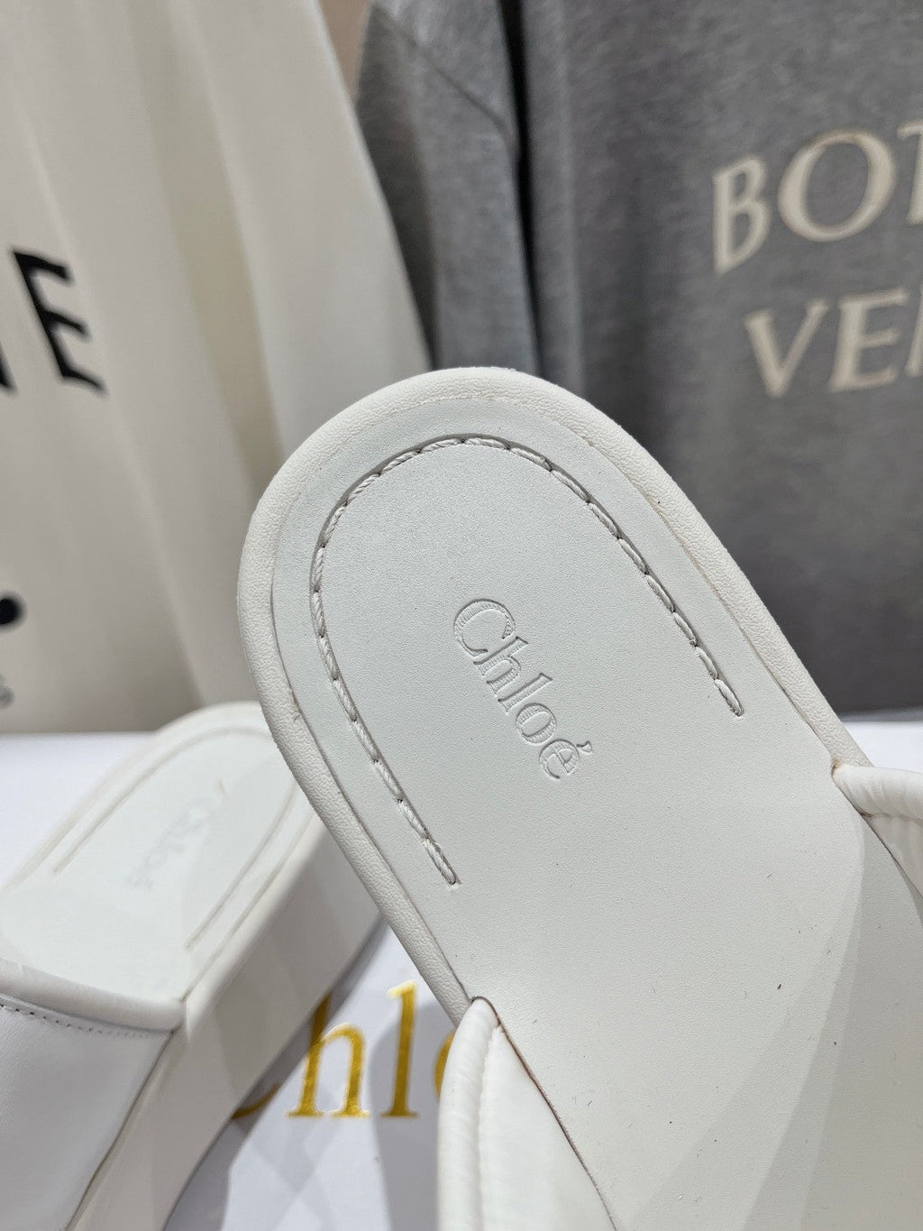MILA PLATFORM 5 CM IN WHITE NYLON WITH EMBROIDERED LOGO
