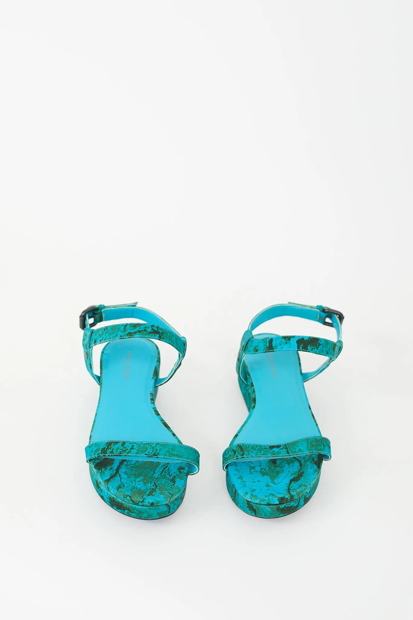 Blue & Green Marble Printed Platform Sandal