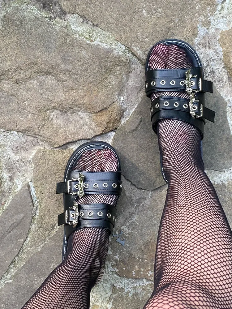 Toleet Bat Double Buckle Platform Sandals